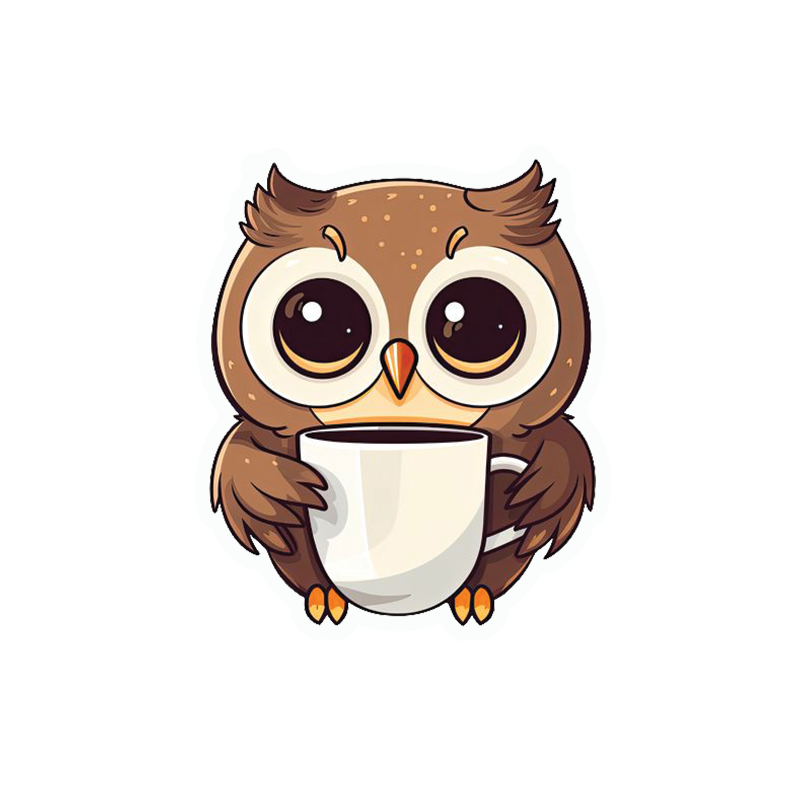 Coffee Owl Sticker Pamper Your Life