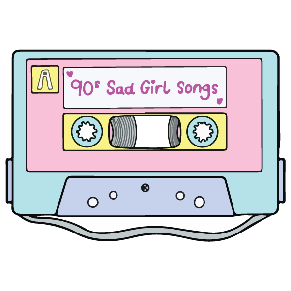 90's Sad Girl Songs Sticker