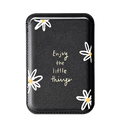 Enjoy The Little Things Black Printed Magnetic Cardholder