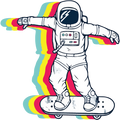 Space Boarding Sticker