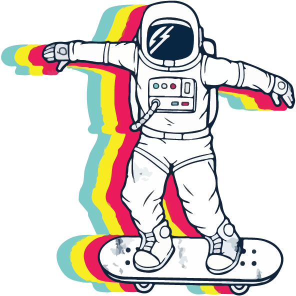Space Boarding Sticker