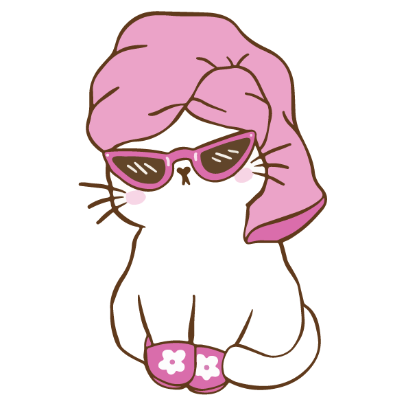 Pink Glam Cat Sticker