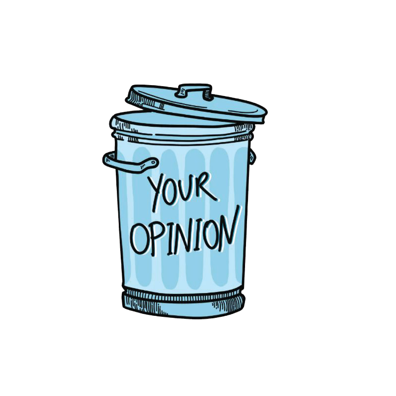 Your Opinion Trash Can Sticker