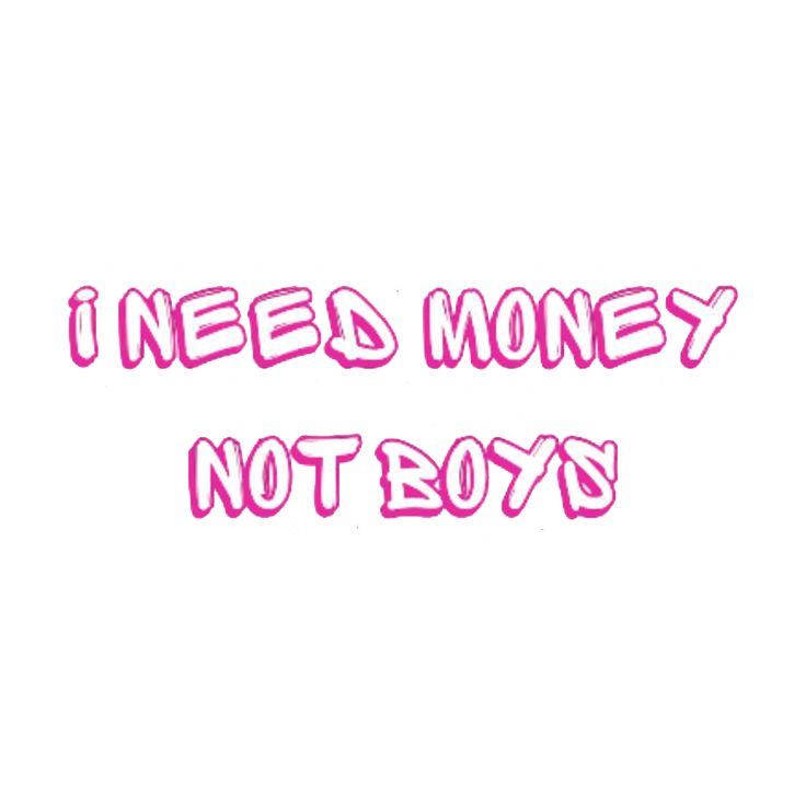 I Need Money Not Boys Sticker