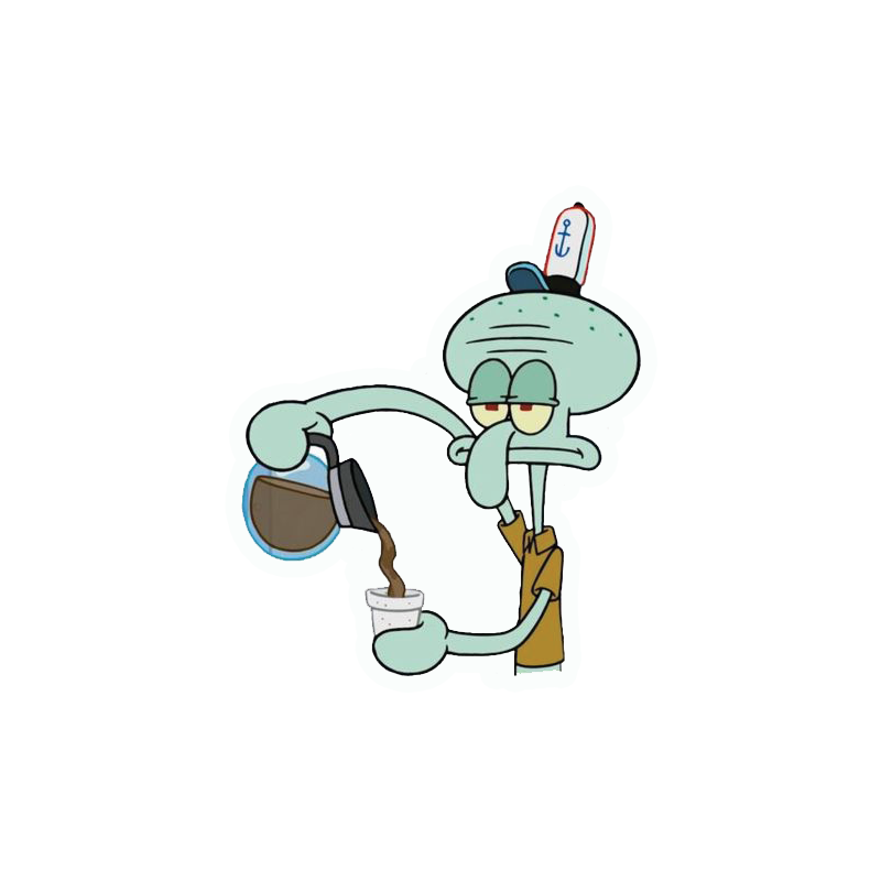 Squidward Coffee Sticker